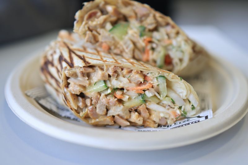 Steak and avocado wrap with chipotle sauce