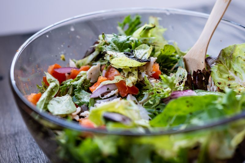 Mediterranean salad with feta cheese and olives